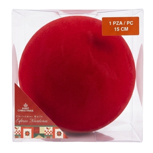 ESFERA DE FELPA 15CM ROJO MIRÓ CHRISTMAS - Imagen 2