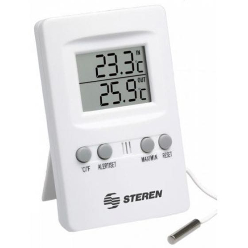 Termómetro de ambiente interior, termómetro exterior, termómetro de madera,  -40 °C-+50 °C (20 x 4 cm) : : Jardín