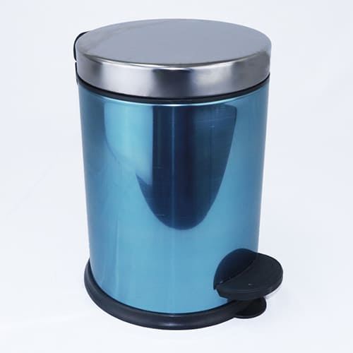 mDesign Basurero de metal de acero de 2 galones/7 litros, cubo de basura  con asas para baño, cocina, dormitorio, oficina, capacidad para basura