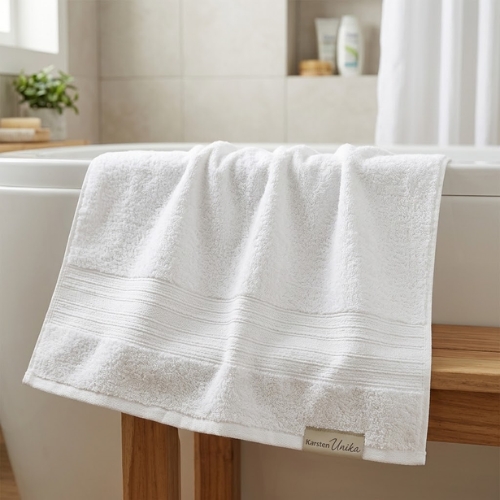 TOALLA DE BAÑO BLANCA UNIKA KARSTEN - Imagen 4