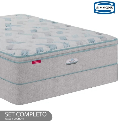 BASE Y COLCHÓN BEAUTYSLEEP PILLOW TOP QUEEN SIMMONS - Imagen 2