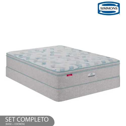 BASE Y COLCHÓN BEAUTYSLEEP PILLOW TOP QUEEN SIMMONS - Imagen 1
