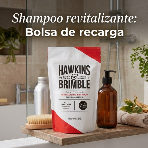 SHAMPOO REVITALIZANTE BOLSA DE RECARGA PARA CABALLERO HAWKINS & BRIMBLE - Imagen 2