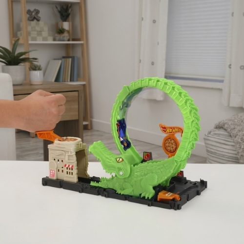 HOT WHEELS CITY PISTA DE JUGUETE NÉMESIS COCODRILO MATTEL - Imagen 4