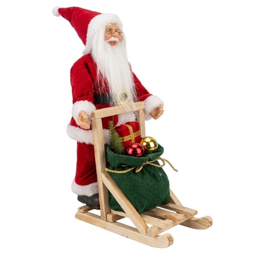 FIGURA NAVIDEÑA DECORATIVA SANTA CLAUS CON TRINEO HM23-076 - Imagen 2