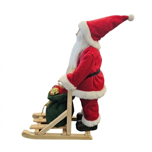 FIGURA NAVIDEÑA DECORATIVA SANTA CLAUS CON TRINEO HM23-076 - Imagen 3