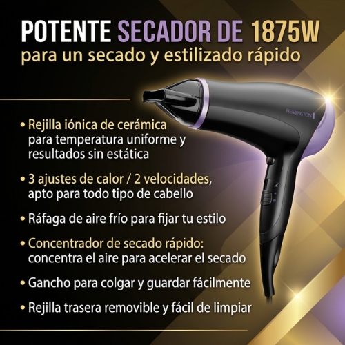 COMBO PLANCHA Y SECADOR STYLE ESSENTIALS REMINGTON - Imagen 3