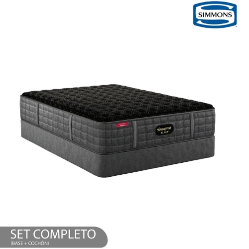 BASE Y COLCHÓN BR BLACK SERIE 1 EXTRA FIRM QUEEN SIMMONS - Imagen 1