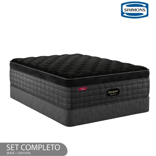 BASE Y COLCHÓN BR BLACK SERIE 3 PT MEDIUM FIRM KING SIMMONS - Imagen 1