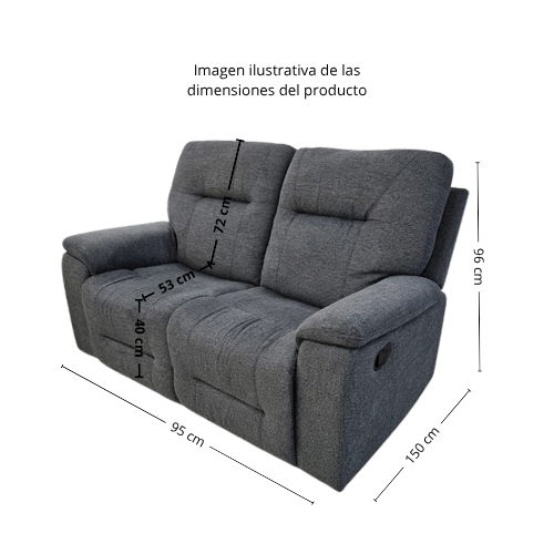 SILLÓN RECLINABLE DE 2 PLAZAS 901-L-LC - Imagen 7