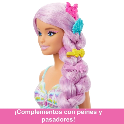 BARBIE MUÑECA SIRENA CABELLO DE ENSUEÑO MATTEL - Imagen 3