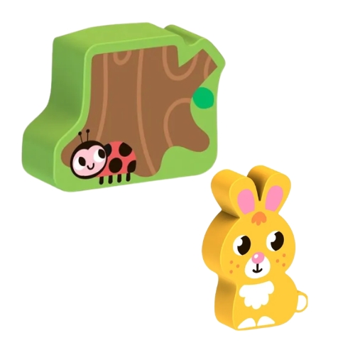 SET 13 CUBOS BLOQUES EN MADERA BOSQUE KIDS HITS - Imagen 4