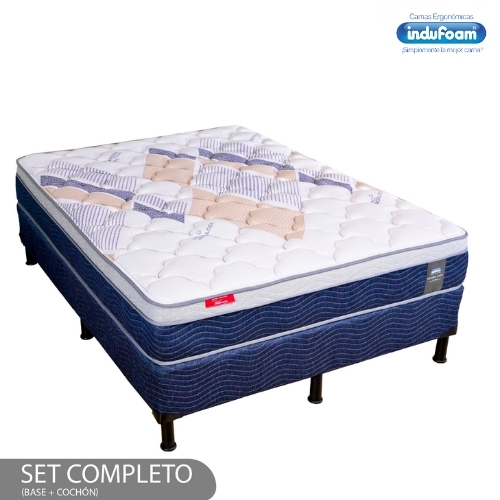 BASE Y COLCHÓN NATURAL SLEEP MATRIMONIAL INDUFOAM - Imagen 1