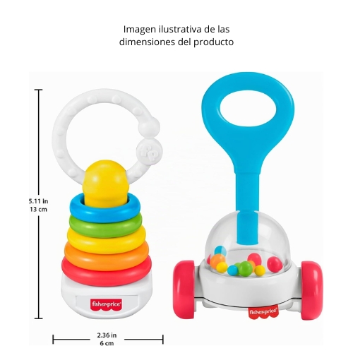 SET DE 2 SONAJAS DIVERTIDAS CLÁSICAS FISHER PRICE MATTEL - Imagen 4