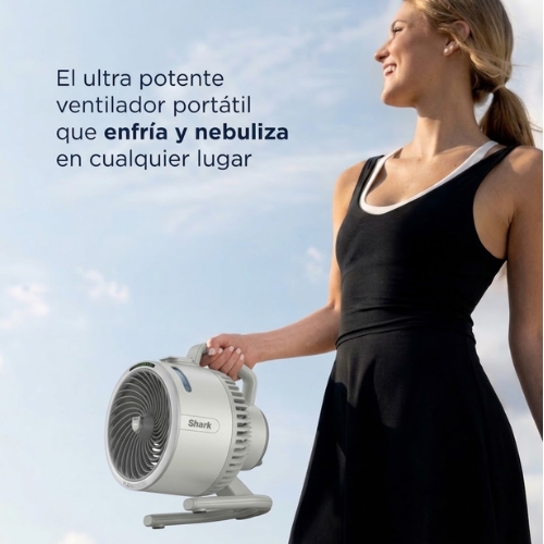 VENTILADOR NEBULIZADOR PORTÁTIL GRIS CLARO FLEXBREEZE SHARK - Imagen 3