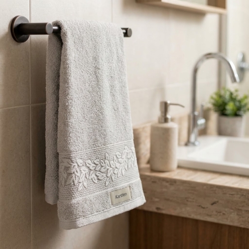 TOALLA PARA MANOS GRIS CLARO PROVENCE KARSTEN - Imagen 3