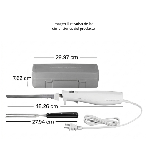 CUCHILLO ELÉCTRICO CON TENEDOR Y ESTUCHE HAMILTON BEACH - Imagen 8