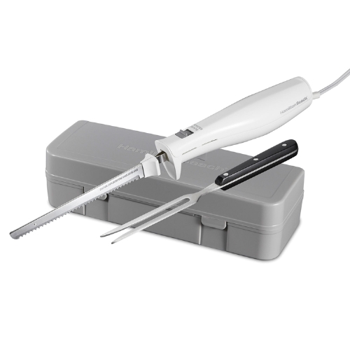 CUCHILLO ELÉCTRICO CON TENEDOR Y ESTUCHE HAMILTON BEACH - Imagen 1