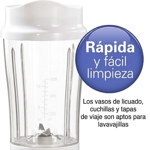 LICUADORA PERSONAL CON 2 JARRAS Y TAPAS DE VIAJE HAMILTON BEACH - Imagen 4
