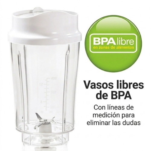 LICUADORA PERSONAL CON 2 JARRAS Y TAPAS DE VIAJE HAMILTON BEACH - Imagen 7