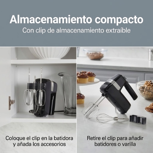 BATIDORA DE MANO CON CLIP DE ALMACENAMIENTO HAMILTON BEACH - Imagen 4