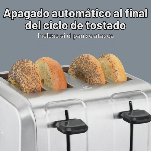 TOSTADOR DE ACERO INOXIDABLE CEPILLADO DE 4 REBANADAS HAMILTON BEACH - Imagen 5