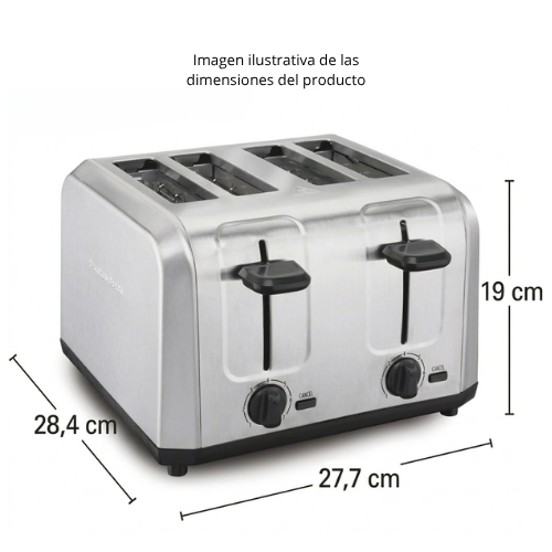 TOSTADOR DE ACERO INOXIDABLE CEPILLADO DE 4 REBANADAS HAMILTON BEACH - Imagen 8