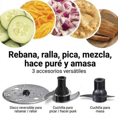 PROCESADOR DE ALIMENTOS DE 10 TAZAS STACK & SNAP HAMILTON BEACH - Imagen 5