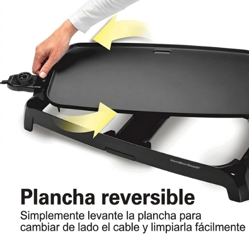 PLANCHA DE CERÁMICA REVERSIBLE DURATHON DE HAMILTON BEACH - Imagen 4