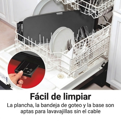 PLANCHA DE CERÁMICA REVERSIBLE DURATHON DE HAMILTON BEACH - Imagen 7
