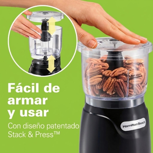PROCESADOR DE ALIMENTOS STACK & PRESS 3 TAZAS HAMILTON BEACH - Imagen 2