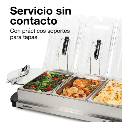 BANDEJA PARA SERVIR/CALENTAR ALIMENTOS TIPO BUFFET PROCTOR SILEX - Imagen 6