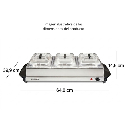 BANDEJA PARA SERVIR/CALENTAR ALIMENTOS TIPO BUFFET PROCTOR SILEX - Imagen 7
