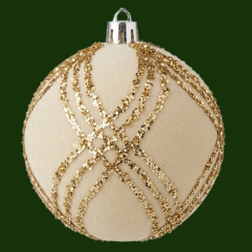 SET DE 6 ESFERAS ALFELPADAS CREMA MONTEFIORI CHRISTMAS - Imagen 2