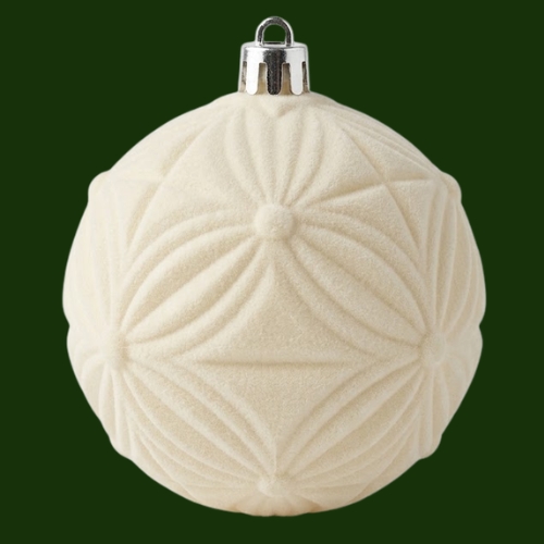 SET DE 6 ESFERAS ALFELPADAS CREMA MONTEFIORI CHRISTMAS - Imagen 3