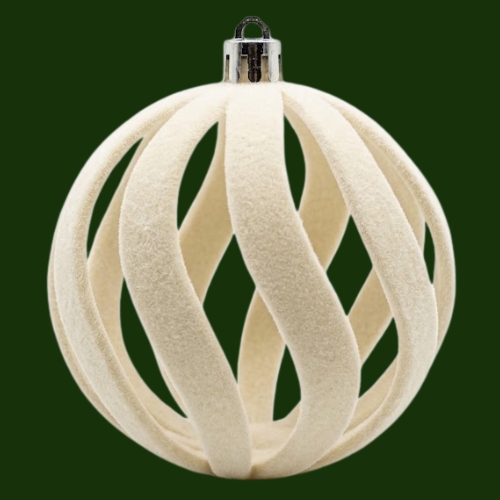 SET DE 6 ESFERAS ALFELPADAS CREMA MONTEFIORI CHRISTMAS - Imagen 4