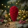 ORNAMENTO PIÑA NAVIDEÑA ROJA AFELPADO MONTEFIORI CHRISTMAS - Thumbnail Image 2