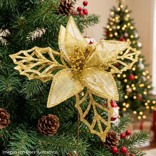 PASCUA DORADA 40CM LARGO MONTEFIORI CHRISTMAS - Imagen 2
