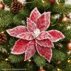 PASCUA ROJA ESCARCHADA 50CM LARGO MONTEFIORI CHRISTMAS - Thumbnail Image 2
