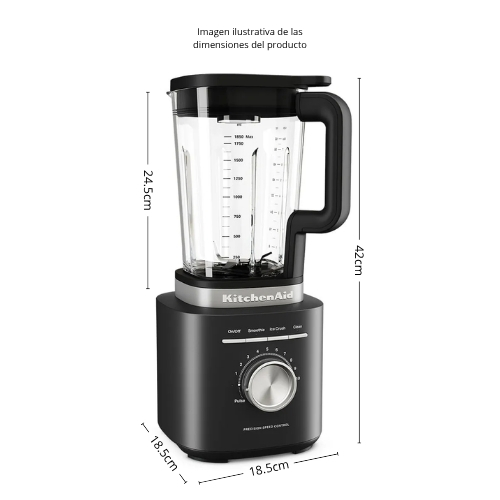 LICUADORA CON JARRA DE VIDRIO 1.8L NEGRO MATTE KITCHENAID - Imagen 8