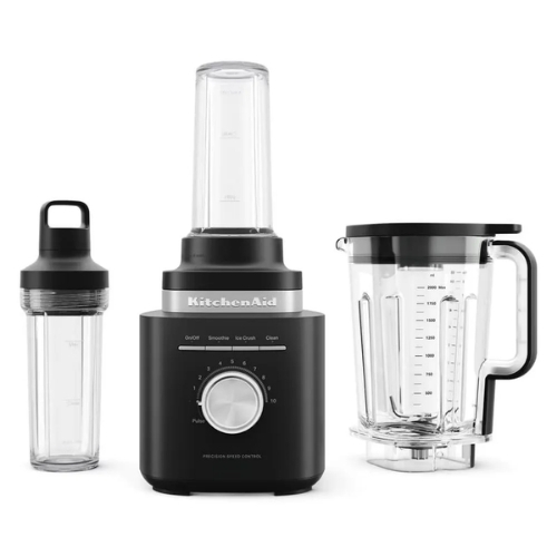 LICUADORA PURE POWER DE 2 LITROS + 2 VASOS NEGRO MATTE KITCHENAID - Imagen 2