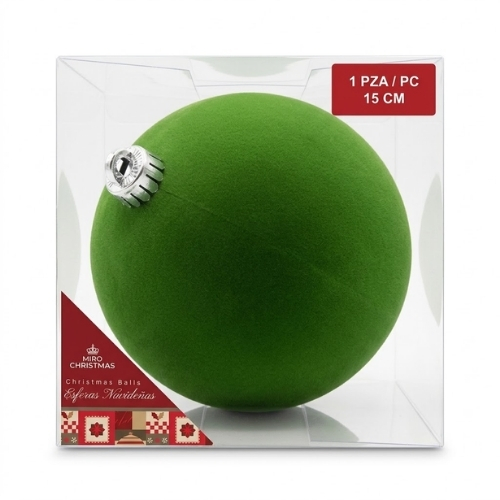 ESFERA NAVIDEÑA DE 15CM VERDE MUSGO 5Z15 - Imagen 2