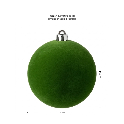 ESFERA NAVIDEÑA DE 15CM VERDE MUSGO 5Z15 - Imagen 3