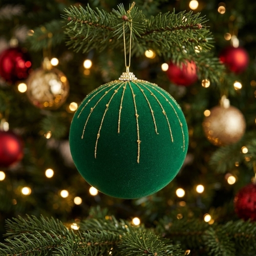 ESFERA DE FELPA 15CM VERDE MIRÓ CHRISTMAS - Imagen 3