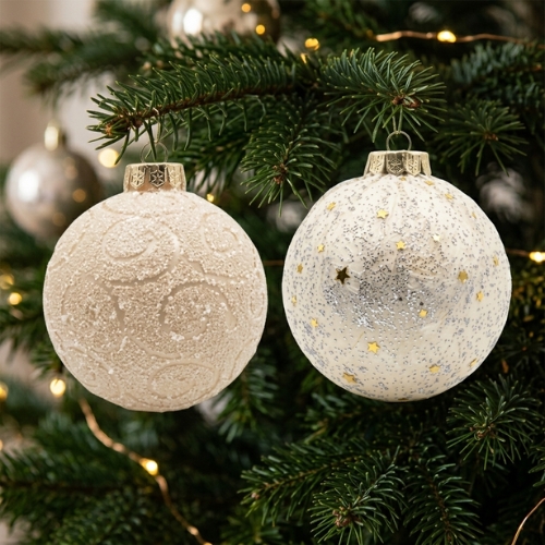 SET DE 2 ESFERAS 10 CM CHAMPAGNE MIRÓ CHRISTMAS - Imagen 4