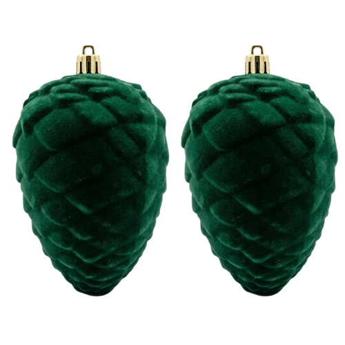 SET DE 2 ORNAMENTOS FORMA DE PIÑA VERDE MIRÓ CHRISTMAS - Imagen 1