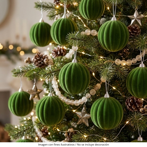 ESFERA NAVIDEÑA DE 15CM VERDE MUSGO 4Z15 - Imagen 2