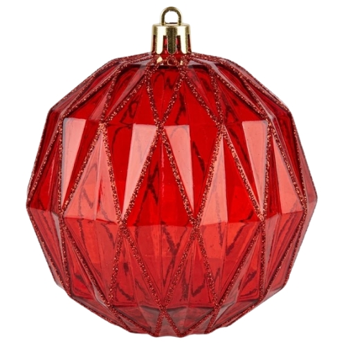 SET DE 4 ESFERAS NAVIDEÑAS GEOMETRICAS ROJAS MIRÓ CHRISTMAS - Imagen 3