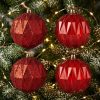 SET DE 4 ESFERAS NAVIDEÑAS GEOMETRICAS ROJAS MIRÓ CHRISTMAS - Thumbnail Image 4