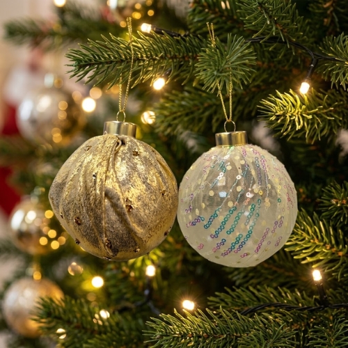SET DE 2 ESFERAS 10 CM DORADAS MIRÓ CHRISTMAS - Imagen 4